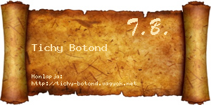 Tichy Botond névjegykártya